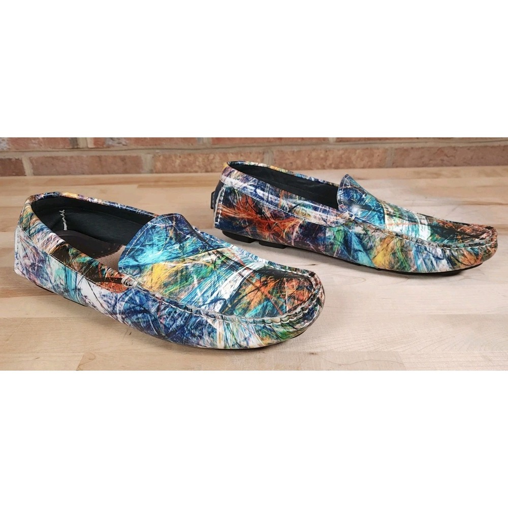 Robert Graham Paint Splatter Splash Mens Driving Slip On Shoes 9.5M RG5647S